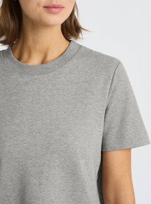 Grey Marl|Good Earth Cotton® Box Cut Tee – Sustainable Cotton T-shirt|Stas is 5'10" and wearing a size S