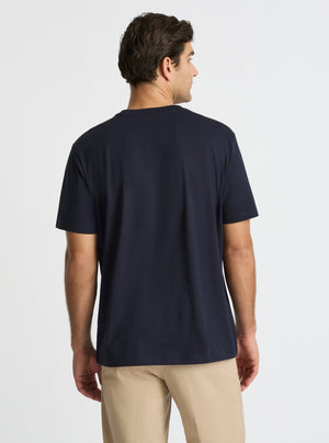 Navy|Good Earth Cotton® Classic Tee – Sustainable Cotton T-shirts|Jack is 6’2” and wearing a size L