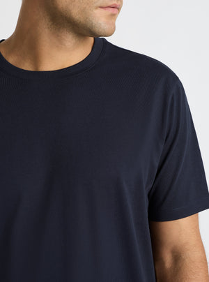 Navy|Good Earth Cotton® Classic Tee – Sustainable Cotton T-shirts|Jack is 6’2” and wearing a size L