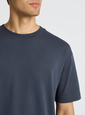 Charcoal Blue|Good Earth Cotton® Oversized Tee – Sustainable Cotton T-shirt|Evans is 6’2” and wearing a size M