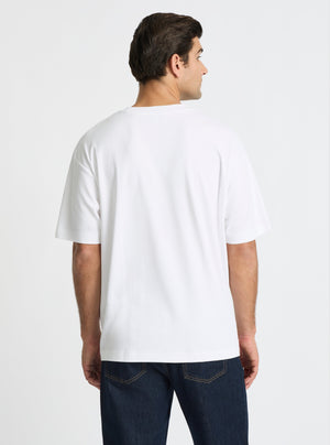 White|Good Earth Cotton® Oversized Tee – Sustainable Cotton T-shirt|Jack is 6’2” and wearing a size L