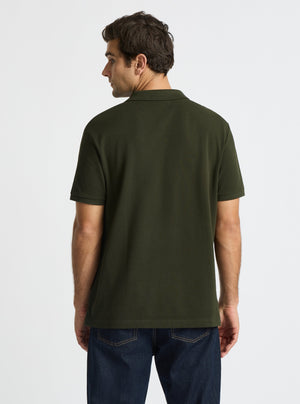 Dark Olive|Good Earth Cotton® Polo – Sustainable Cotton Polo|Jack is 6’2” and wearing a size L