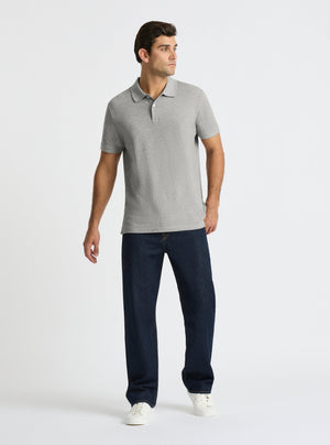 Grey Marl|Good Earth Cotton® Polo – Sustainable Cotton Polo|Jack is 6’2” and wearing a size L