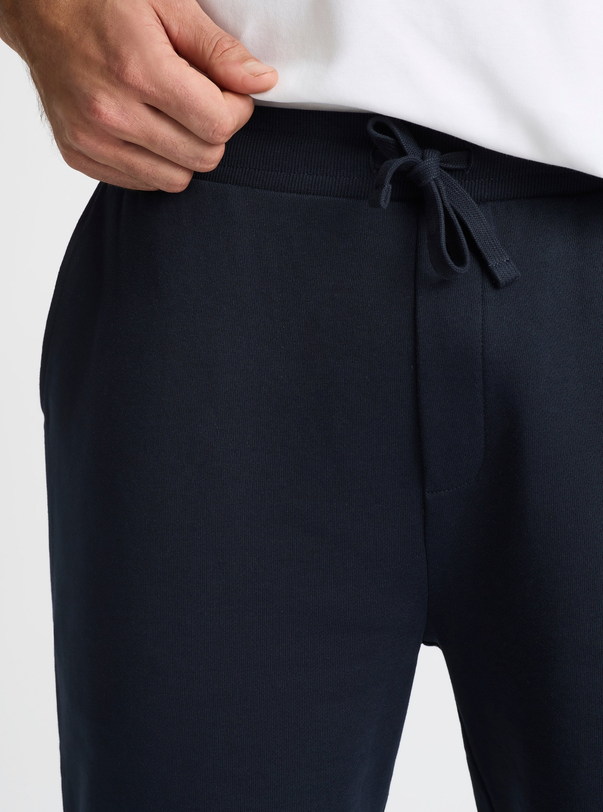 Navy|Good Earth Cotton® Shorts – Sustainable Cotton Shorts|Jack is 6’2” and wearing a size L