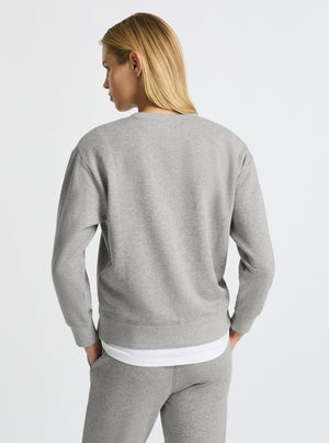 Grey Marl|Good Earth Cotton® Sweatshirts – Sustainable Cotton Sweatshirts|Karolina is 5'10" and wearing a size S