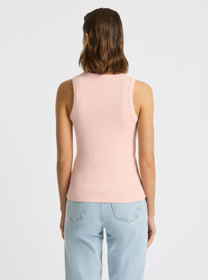 Blush|Good Earth Cotton® Tanks for women – Sustainable Cotton Tanks|Stas is 5'10" and wearing a size S