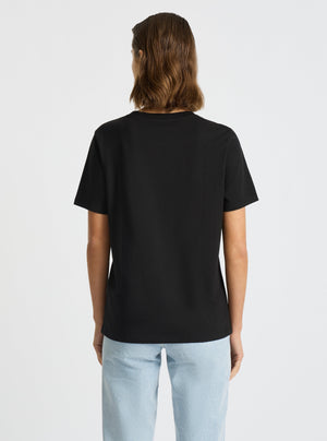 Black|Good Earth Cotton® Classic Tee – Sustainable Cotton T-shirts|Stas is 5'10" and wearing a size S