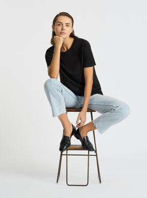 Black|Good Earth Cotton® Classic Tee – Sustainable Cotton T-shirts|Stas is 5'10" and wearing a size S