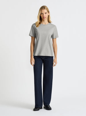 Grey Marl|Good Earth Cotton® Classic Tee – Sustainable Cotton T-shirts|Karolina is 5'10" and wearing a size S