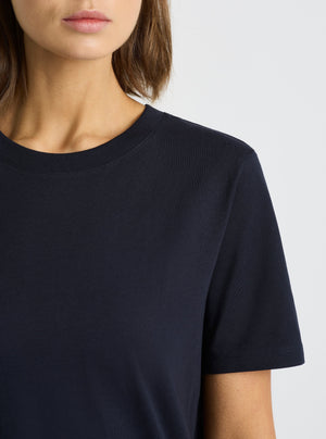 Navy|Good Earth Cotton® Classic Tee – Sustainable Cotton T-shirts|Stas is 5'10" and wearing a size S
