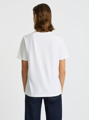 White|Good Earth Cotton® Classic Tee – Sustainable Cotton T-shirts|Stas is 5'10" and wearing a size S
