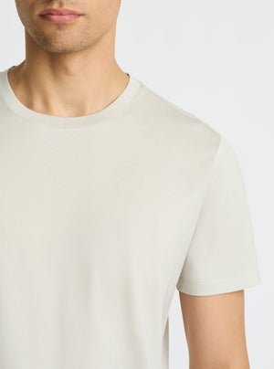 Light Grey|Supima® Mercerised Crew Tee for men – premium soft cotton t-shirt|Evans is 6’2” and wearing a size M